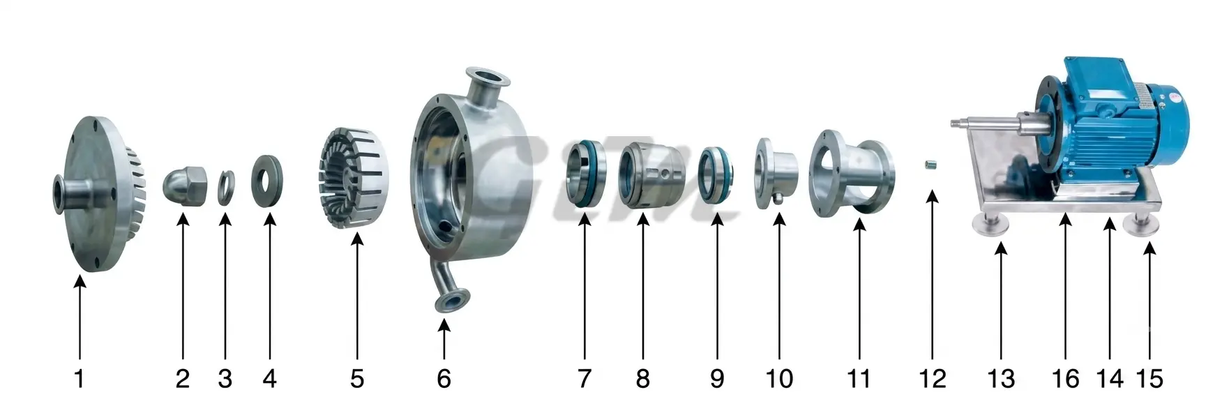 Explosion drawing of Emulsion Pump