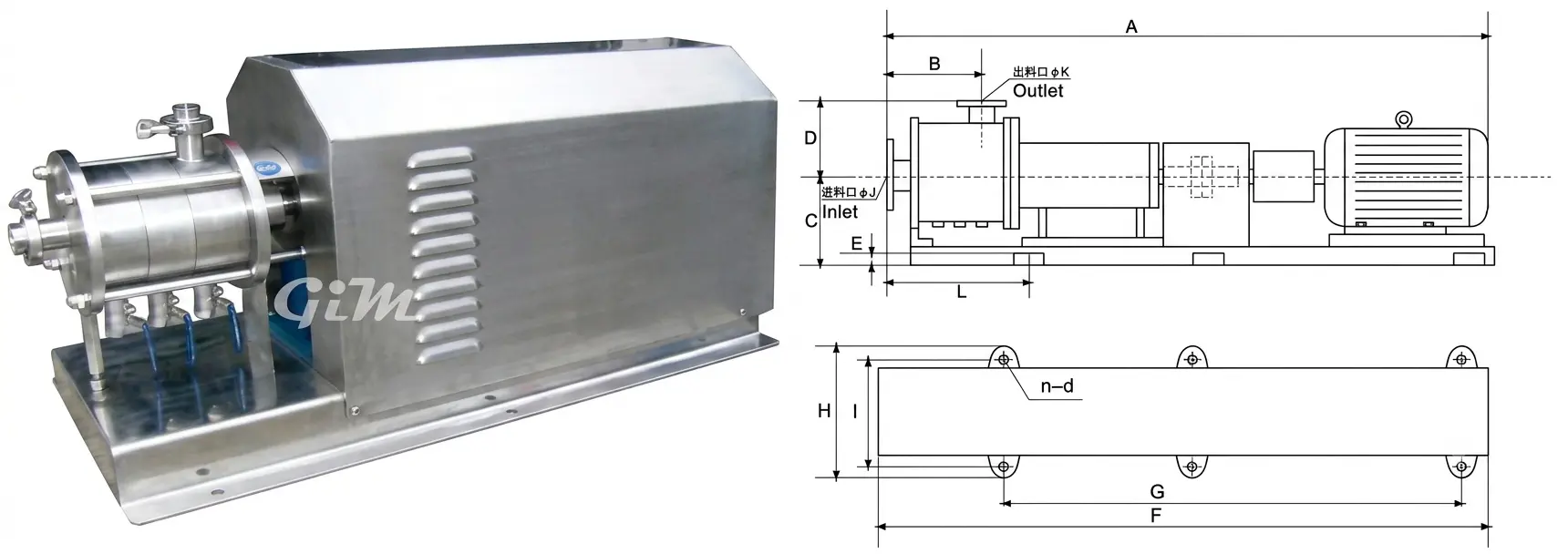 TRL-L3 three-stage emulsion pump dimension drawing 