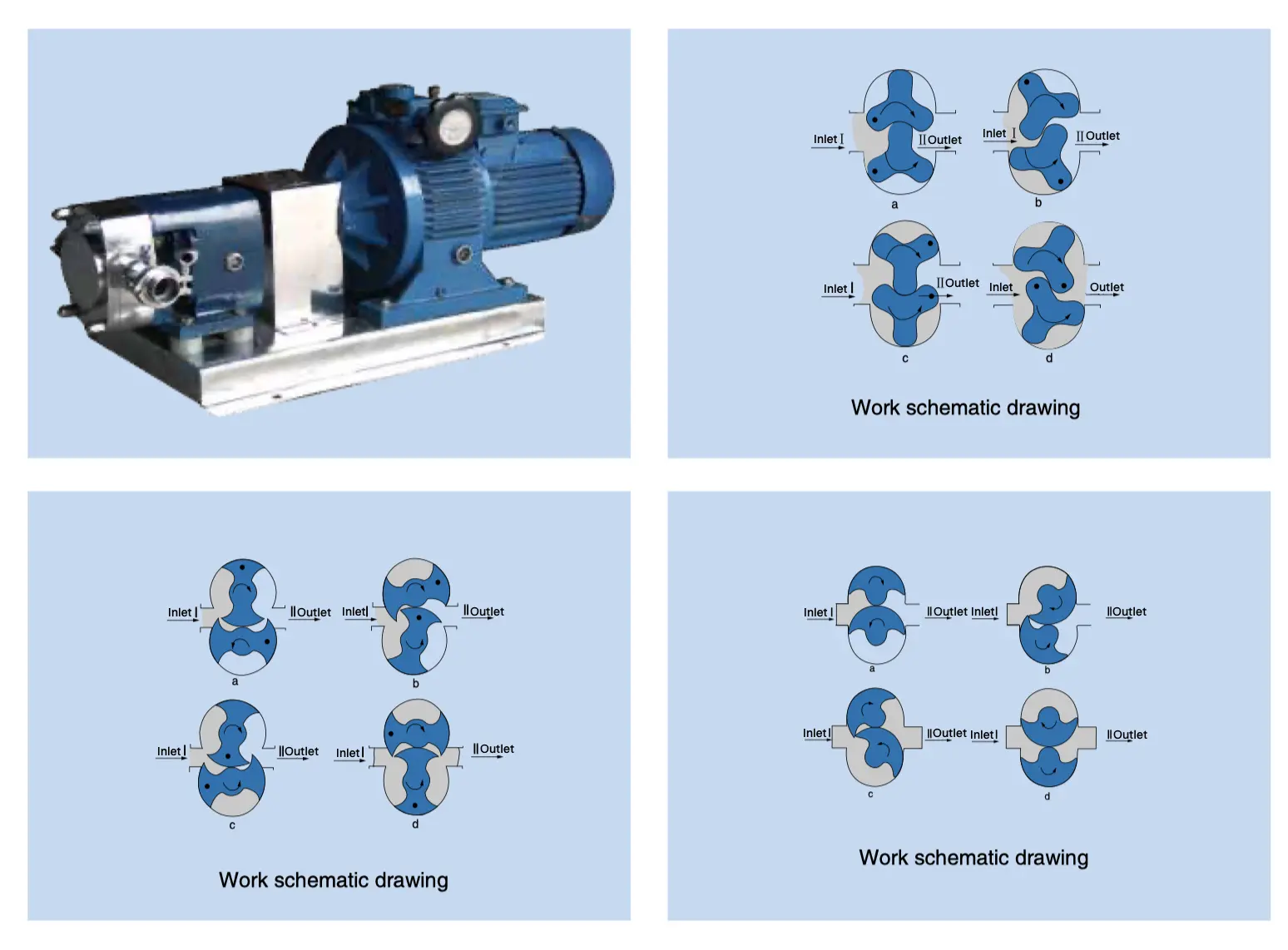 Rotor Pump Work Schematic Drawing